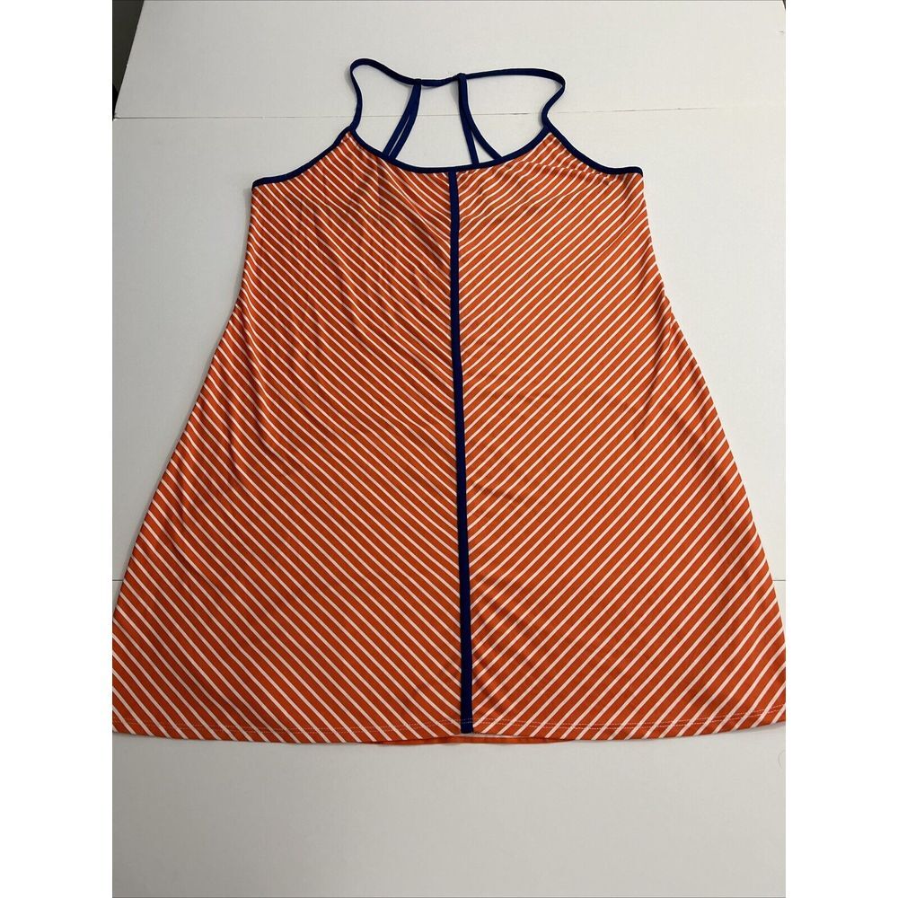 Secret Treasures Women's Orange Striped Strappy Racer Back Chemise Gown 16-18 XL